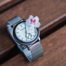 Armbanduhr 38mm Herren Damen Uhr Silber Edelstahl Holz...